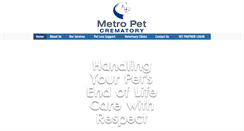 Desktop Screenshot of metropetcrematory.com